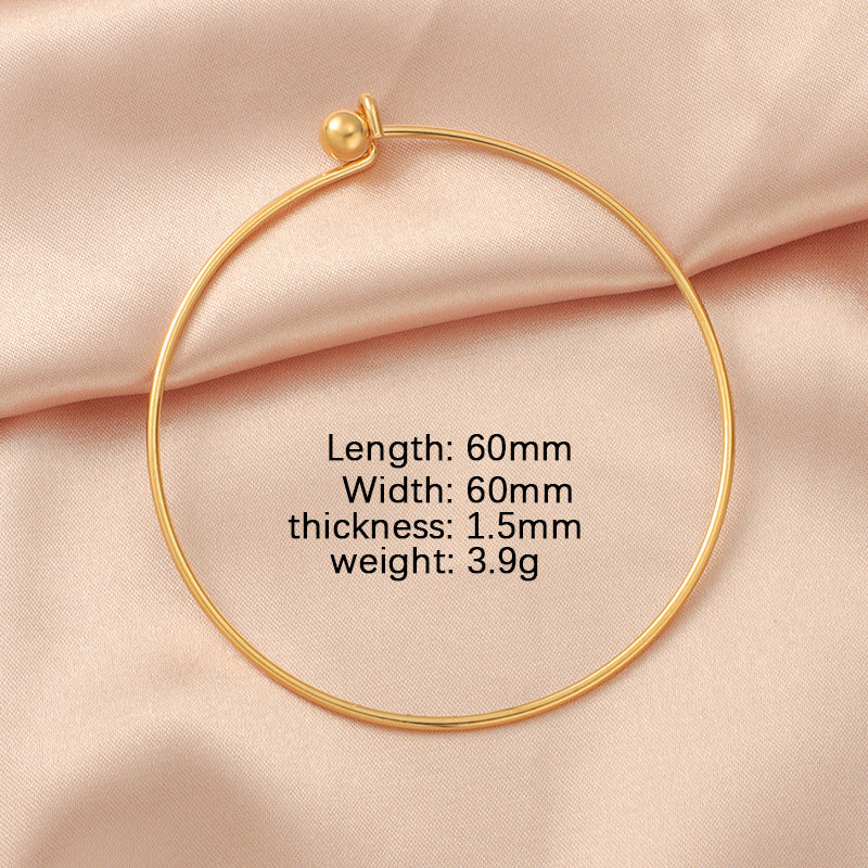Diameter Stainless Steel Open Movable Simple Thread Beads Bracelets