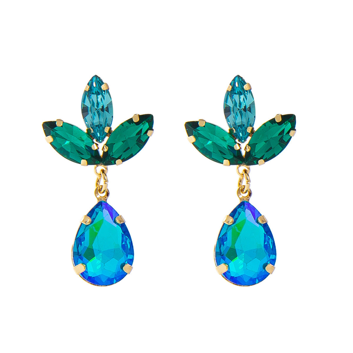 Fashion Personality Drop-shaped Leaf Long Simple Stud Earrings