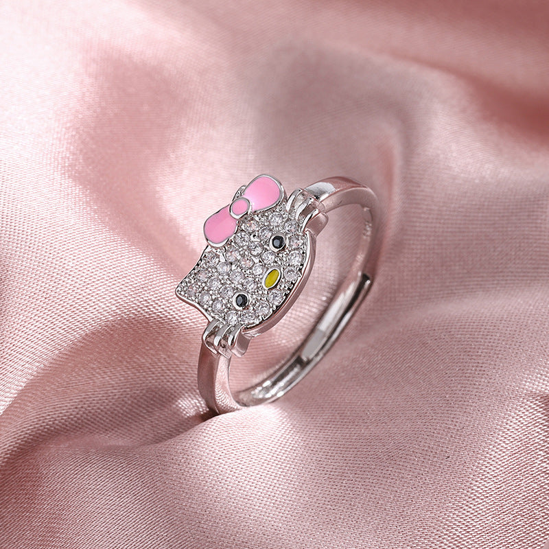 Open Female Girlfriends Cute Kitty Meow Rings