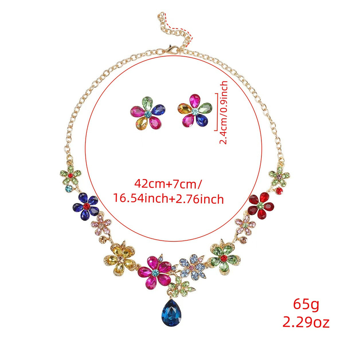 Exaggerated Alloy Suite Bridal Wedding Full Rhinestone Jewelry Set