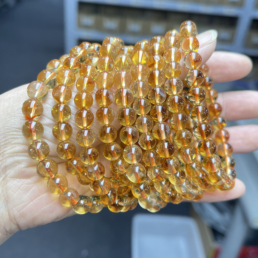 Bijoux pour femmes, Bracelets en perles rondes fraîches en Citrine naturelle