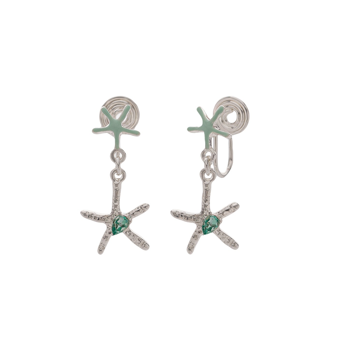 Women's Holiday Ocean Style Sier Starfish Long Ear Clip
