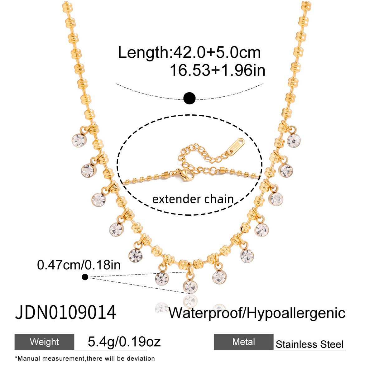 Titanium Steel Zircon Light Luxury High-grade Jewelry Set