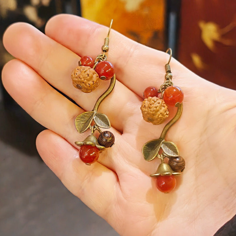 Handmade Plant Fruit Mori Style Chinese Hawthorn Artistic Rings
