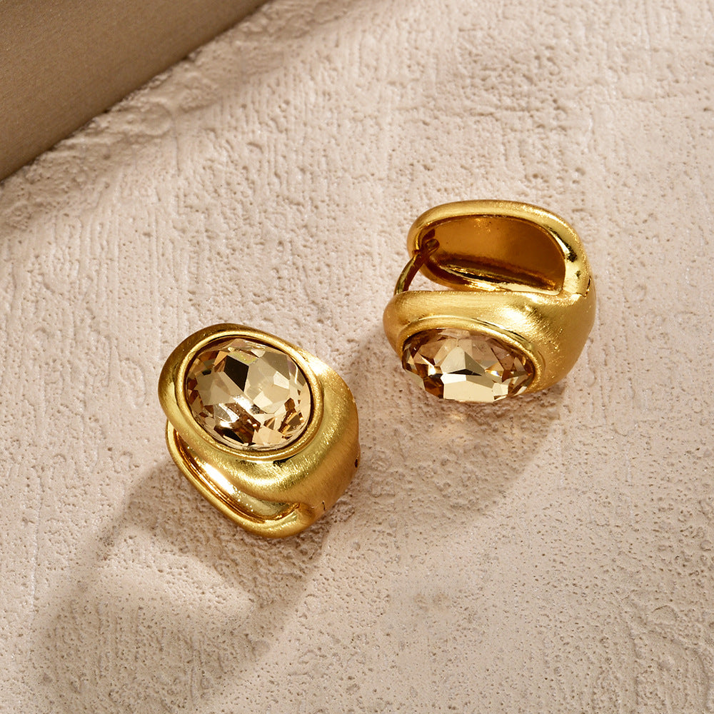 Clip Champagne Zircon Light Luxury High Sense Graceful Ear Buckle