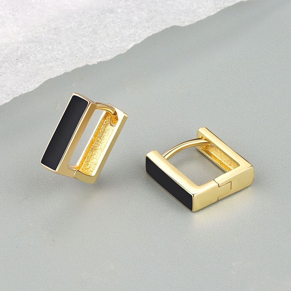 Small Fashion Three-dimensional Square Epoxy Female Earrings