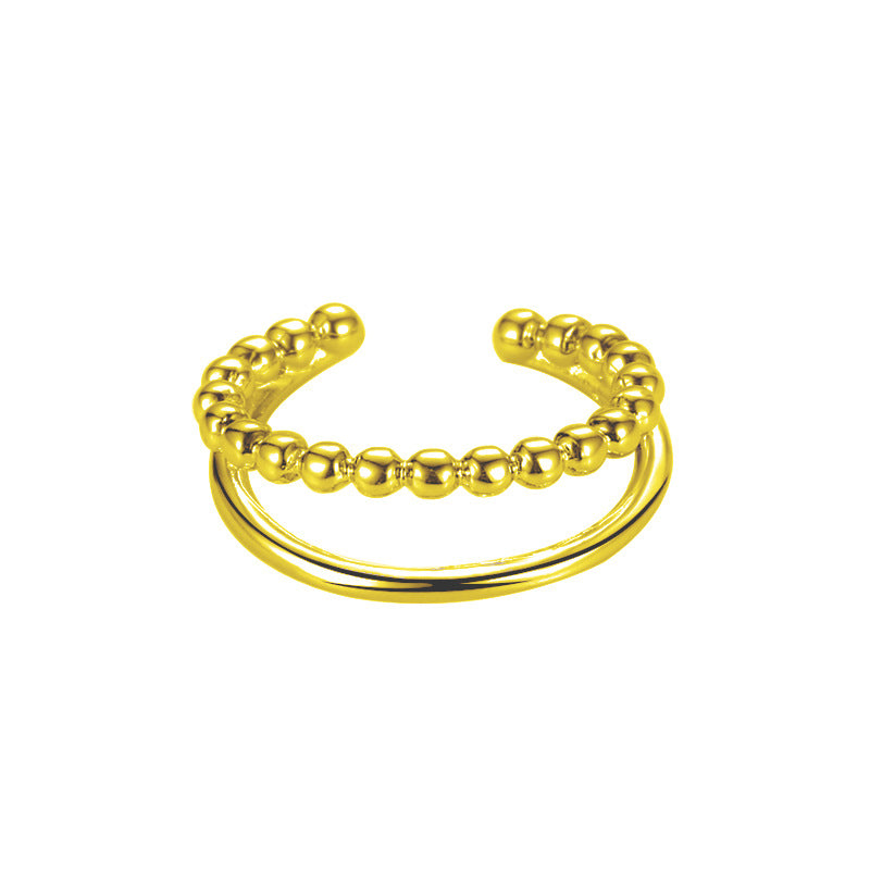 Women's Double Layer Neutral Interwoven Twist For Ear Clip