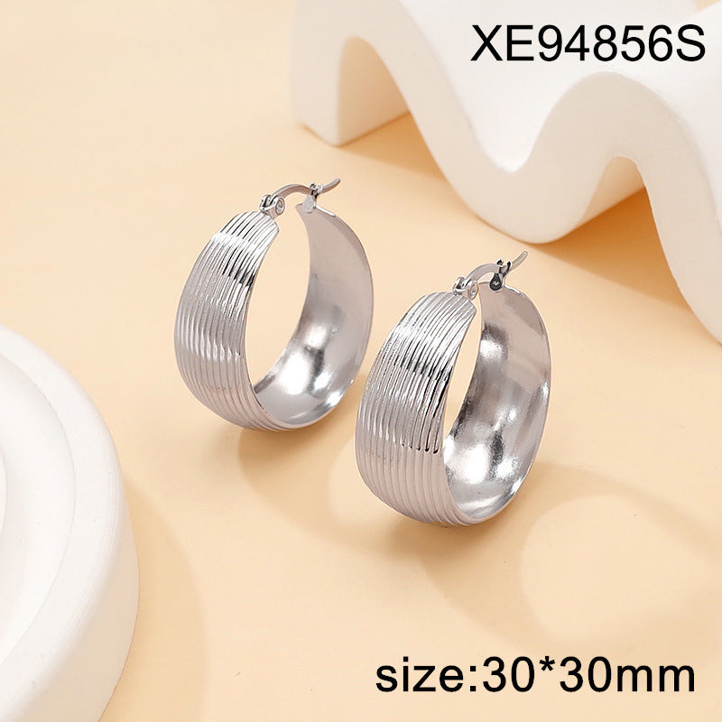 Women's Steel Gold-plated High-grade Exaggerated Geometry Ear Light Earrings