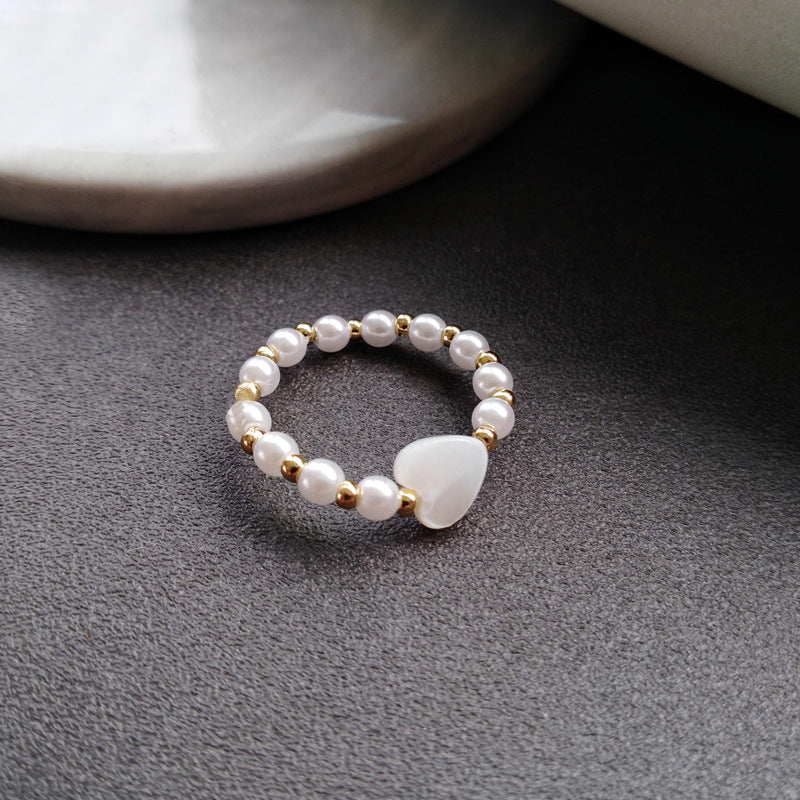 Style Pearl Fashion Elastic String Simple Rings