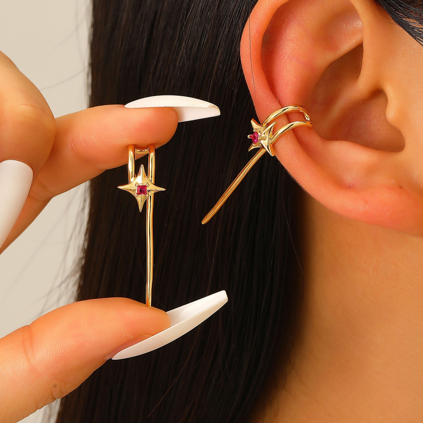 Dark Devil Pointed Without Pierced High-grade Ear Clip