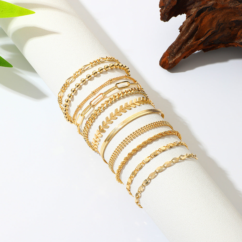 Geometric Metal Simplicity Gold Suit Personality Bracelets