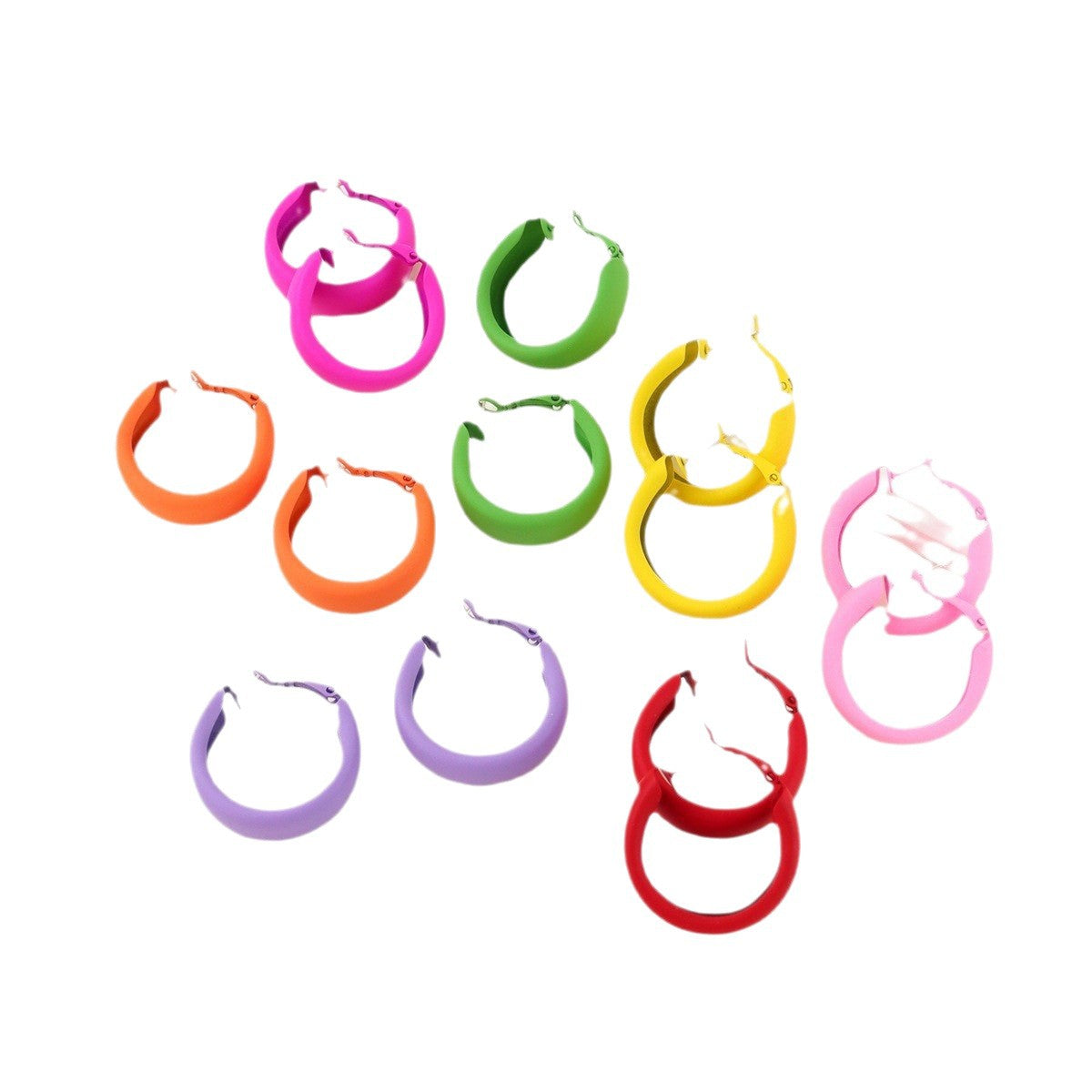 Color Circle Personality Shaped Trendy Cute Colorful Sweet Graceful Fashionable Stud Earrings