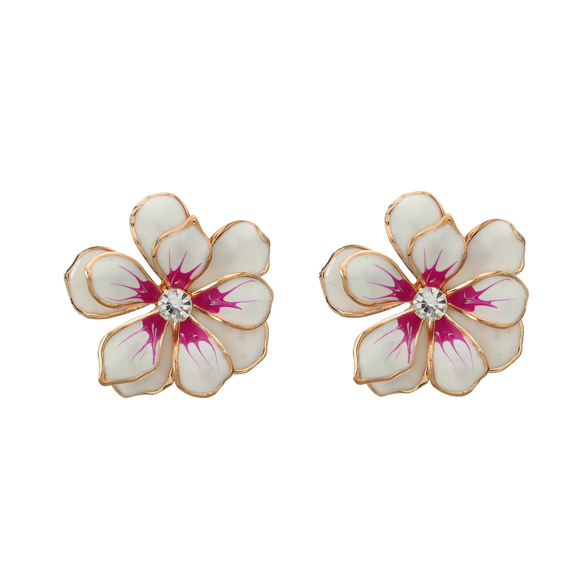 Summer Enamel Flower Female Elegant Graceful Rings