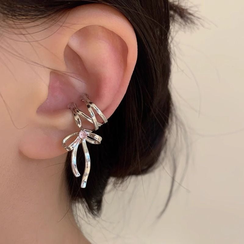Ribbon Aesthetic Female Trendy Cold Ballet Style Ear Clip