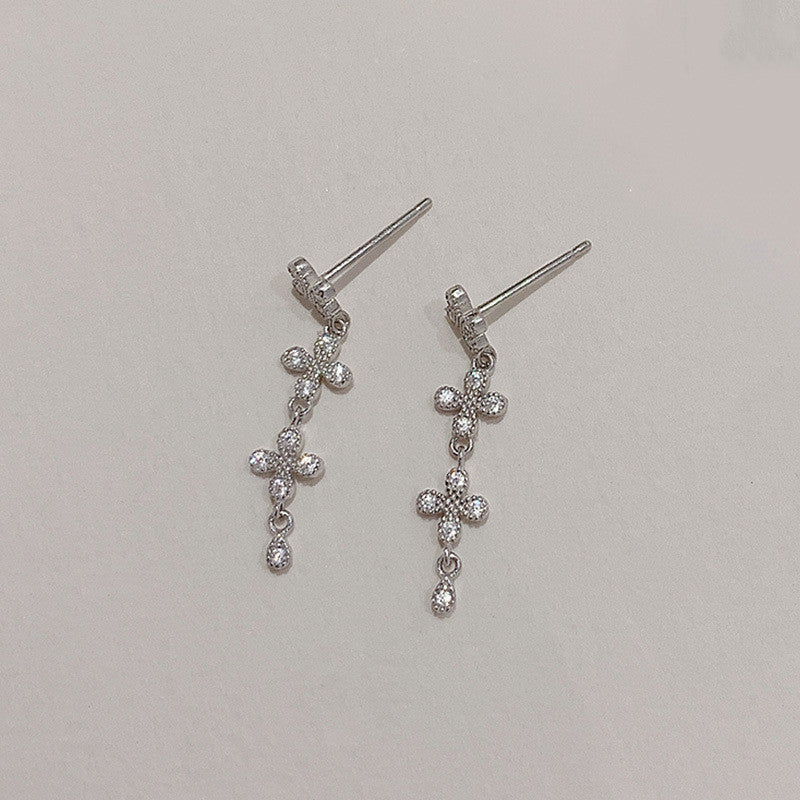 Einfache Mori-Ringe aus Sterlingsilber mit Blumenquasten für Damen