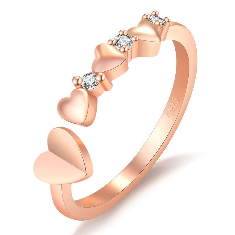 Luxury Heart-shaped Open Female Index Finger Rings