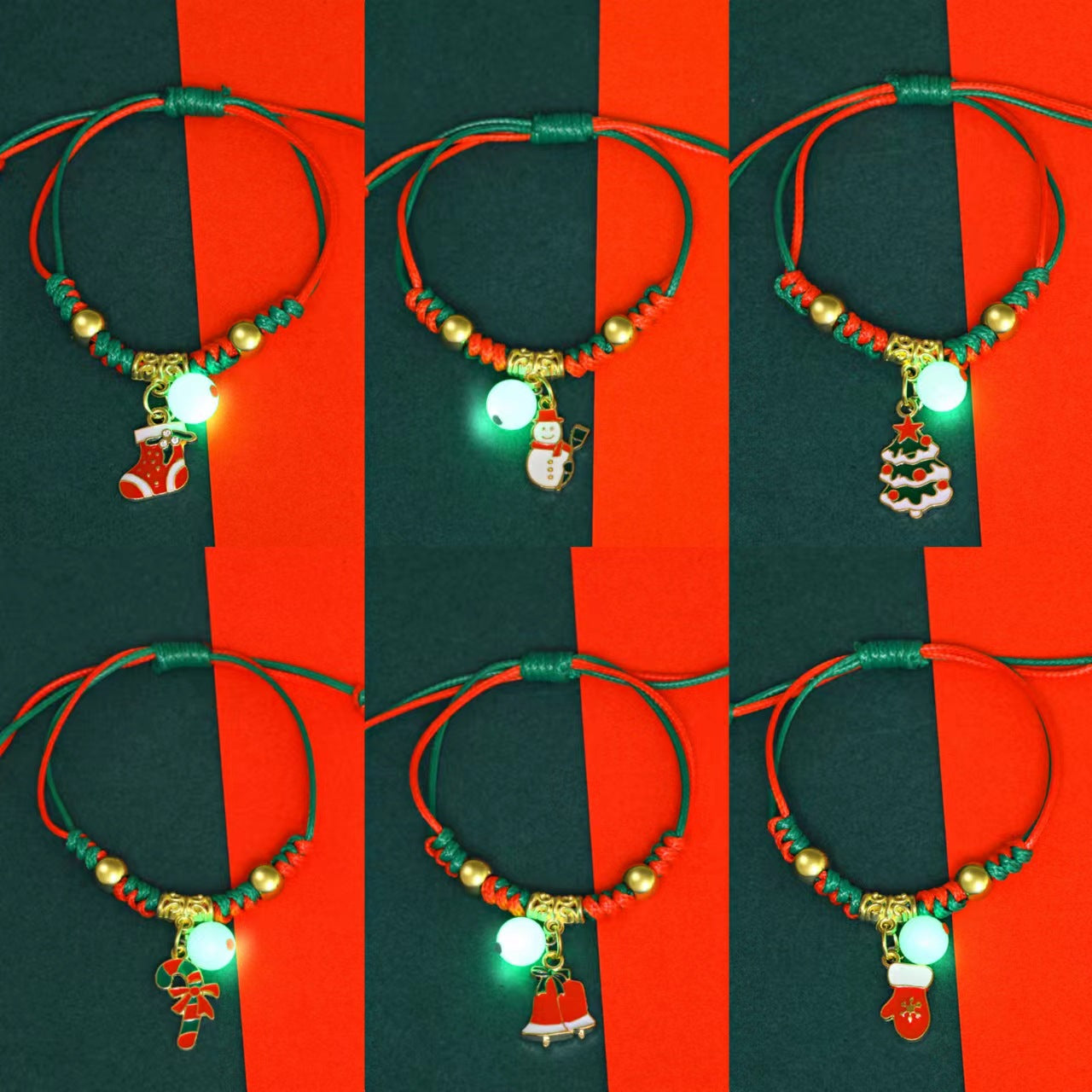 Weihnachten gewebte weibliche beliebte Weihnachtsmann-Armbänder