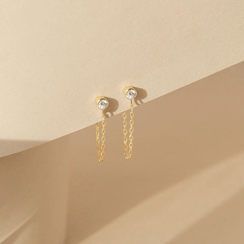 December Not Stainless Steel Tassel Light Luxury Color Earrings