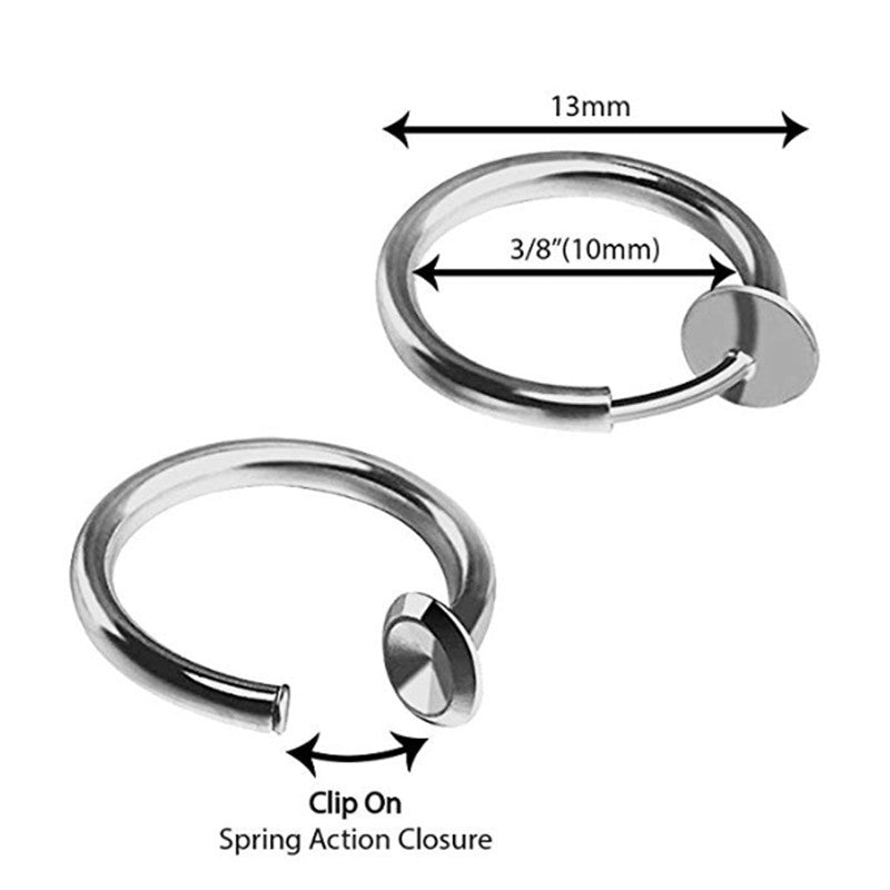 Unisex Pseudo Elastic Clip-on Round Spring Earrings