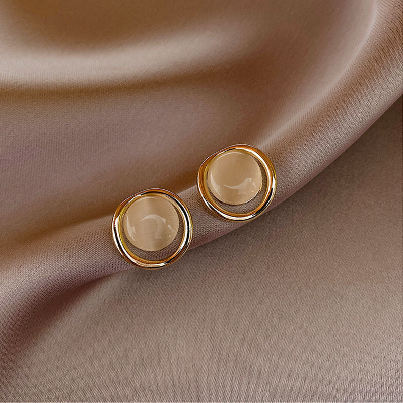 Color Female Niche Design Advanced French Stud Earrings