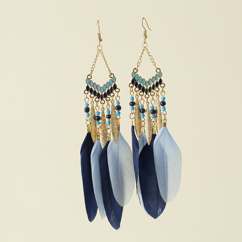 Feather Ethnic Style Bohemian Travel Vacation High Sense Exotic Mosquito Ear Clip