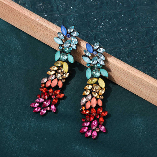 Attractive Exaggerated Alloy Rhinestone Accessories Overseas Earrings