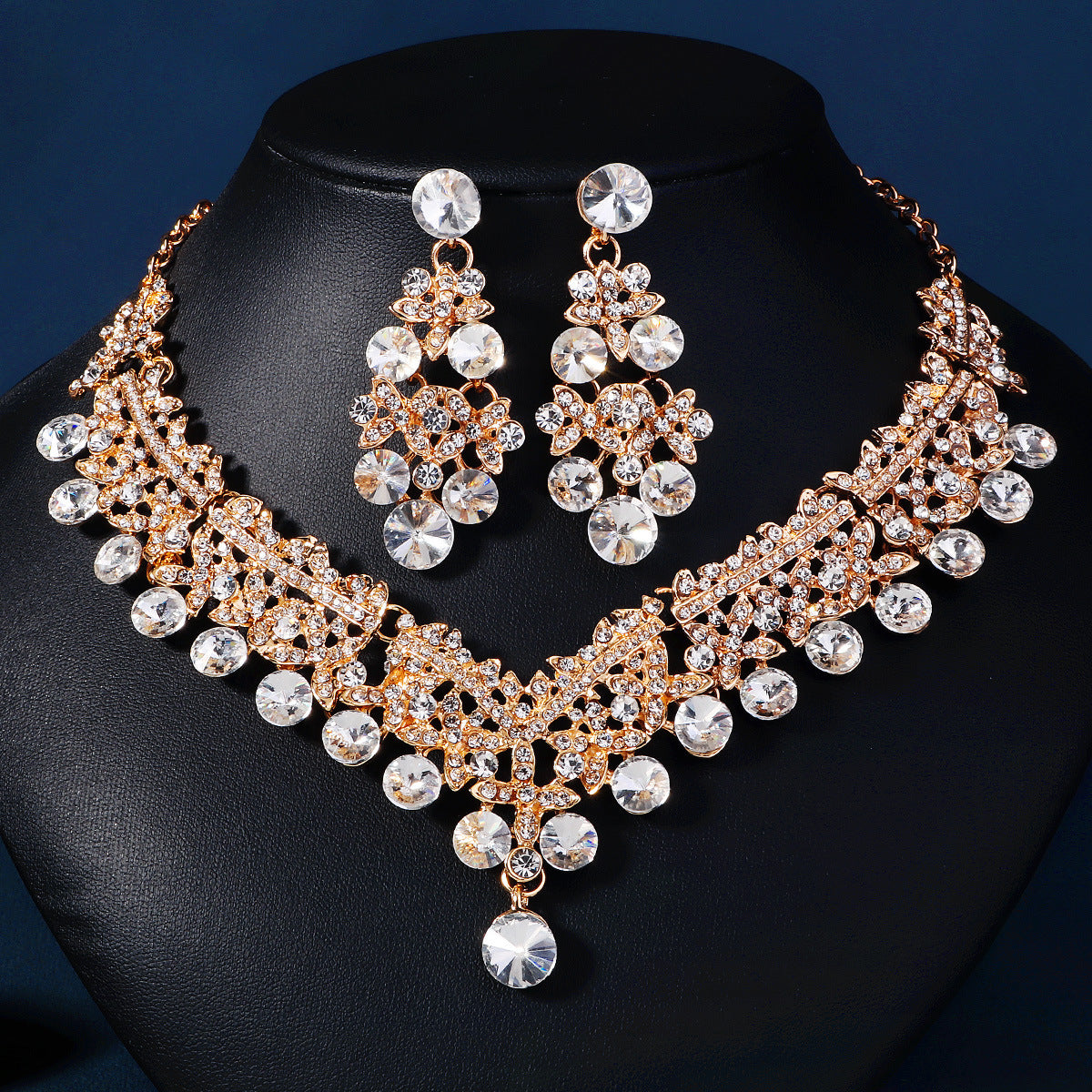 Bridal Three-piece High Sense Ball Wedding Decoration Alloy Jewelry Set
