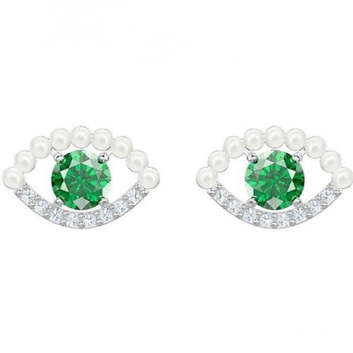 Pair Version Devil's Eye Series Tassel Elements Crystal Rings