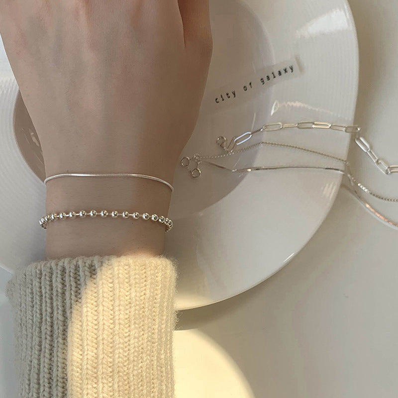 Bracelets d'été simples pour petite amie, Design Lux, plaqué argent, pour femmes