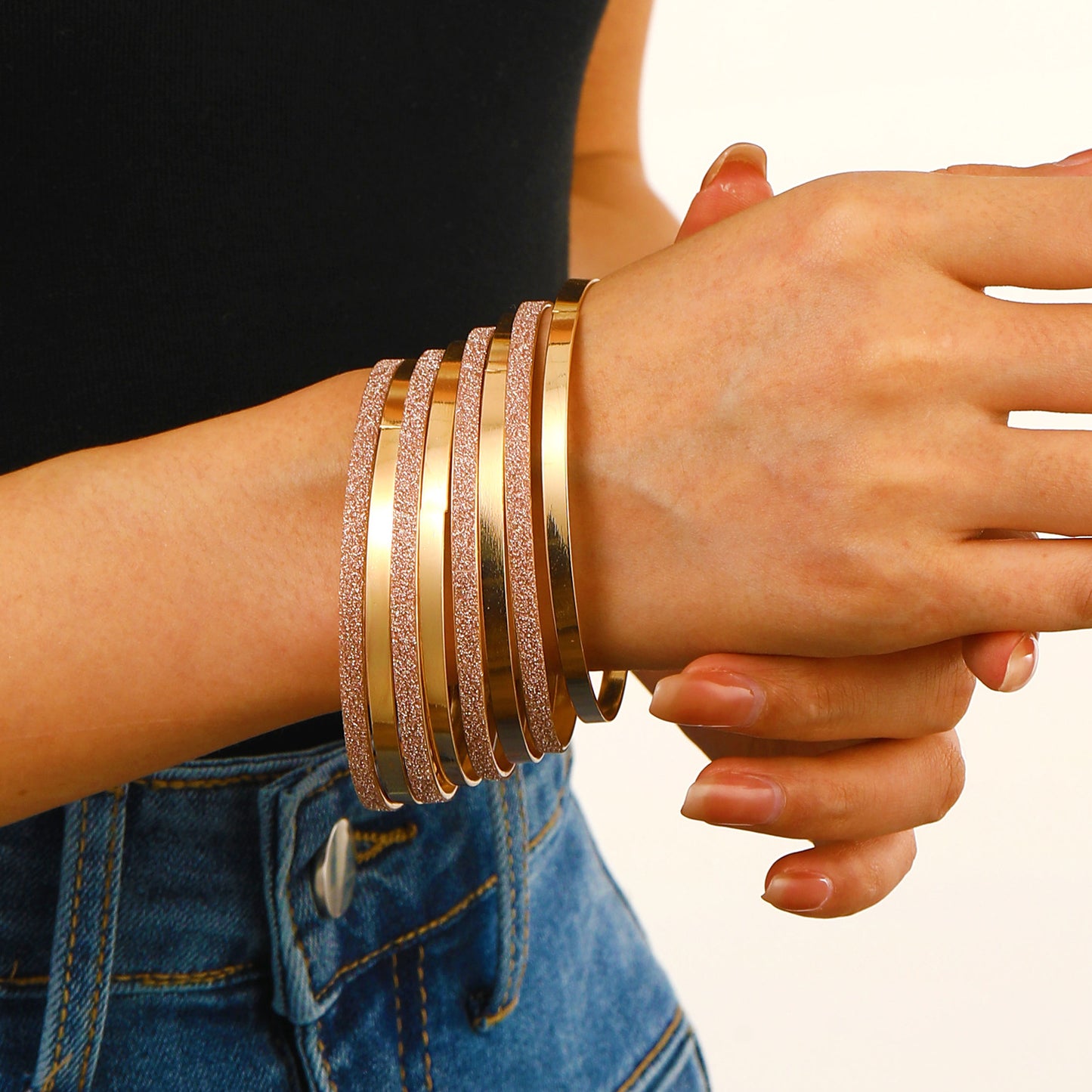 Style Alloy Vintage Wide Face Female Gold Bracelet