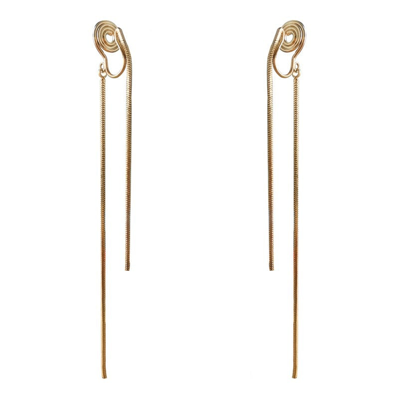 Women's Textured Tassel High-grade Simple Long Mosquito Rings