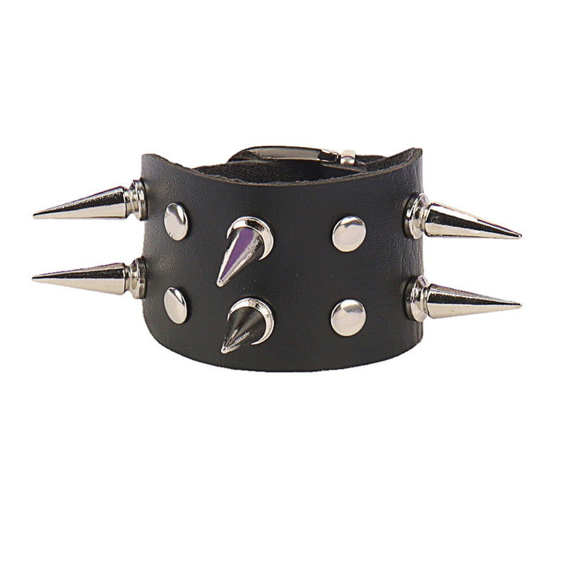 Personality Long Rivet Pointed Double Row Bracelets