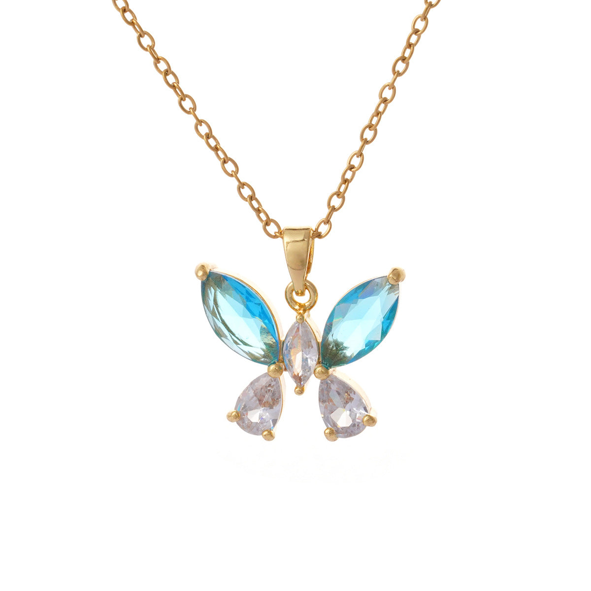 Women's Titanium Steel Simple Elegant Copper Inlaid Zircon Design High-grade Necklaces