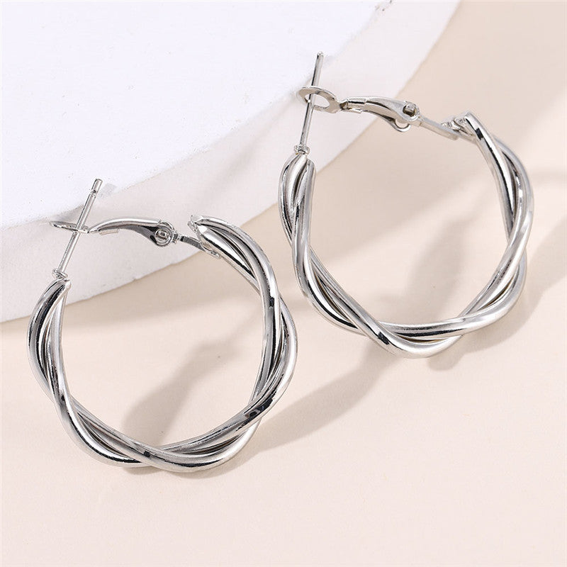 Women's Simple Graceful Twist Niche Bag Personalized Wild Earrings