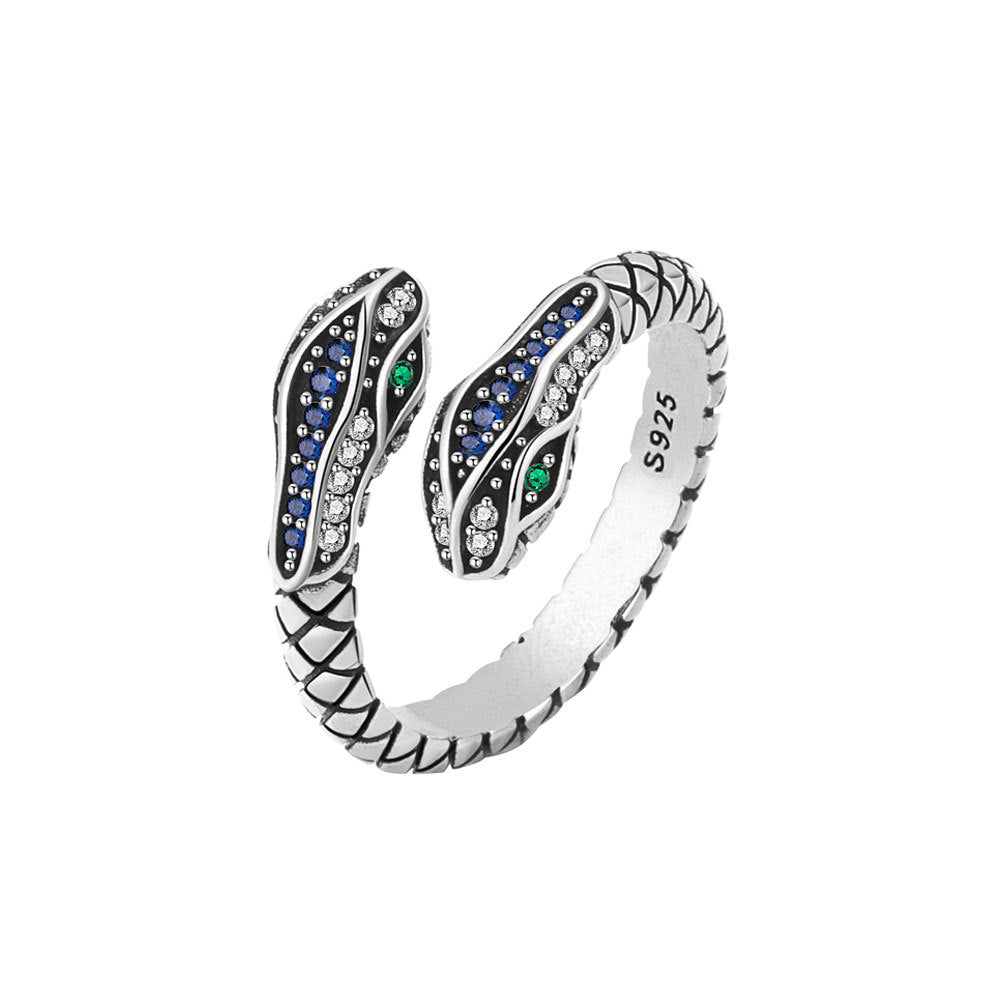 Retro Female Opening Adjustable Double-headed Snake Rings