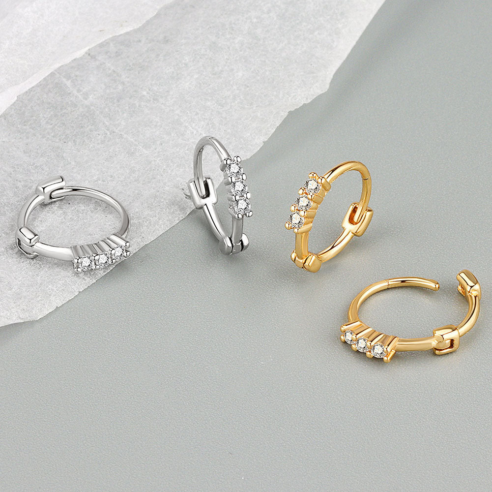 Women's Light Luxury Geometric Diamond Ear Clip Yellow Earrings