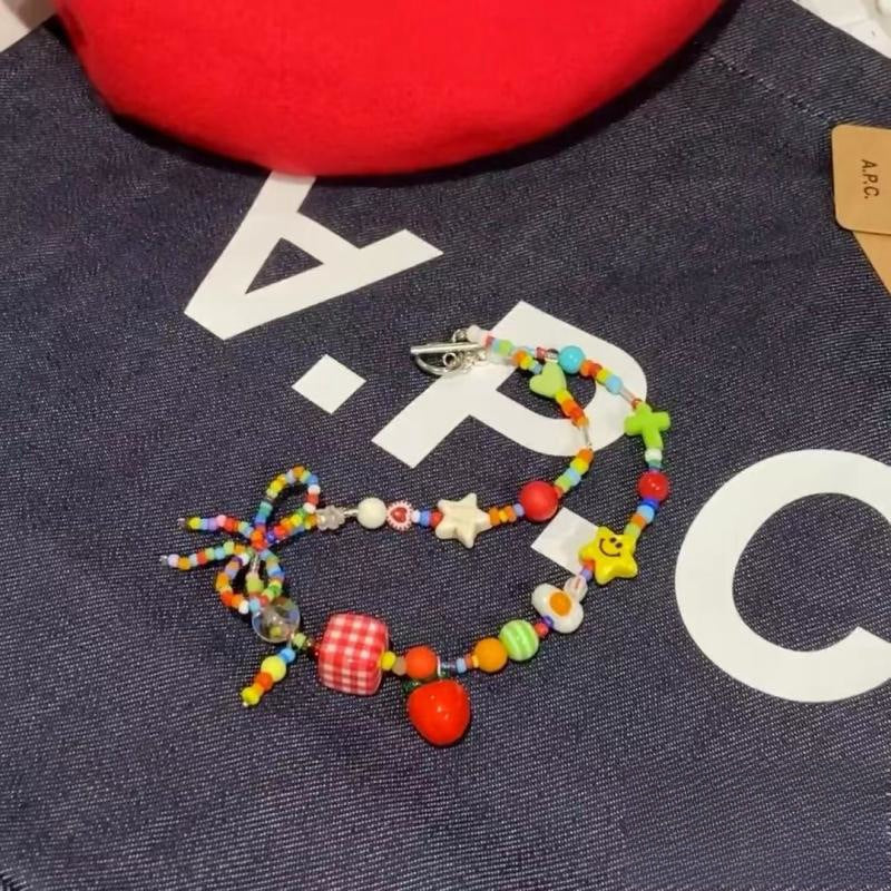 Paradise Dopamine Colored Beaded Light Luxury Summer Necklace