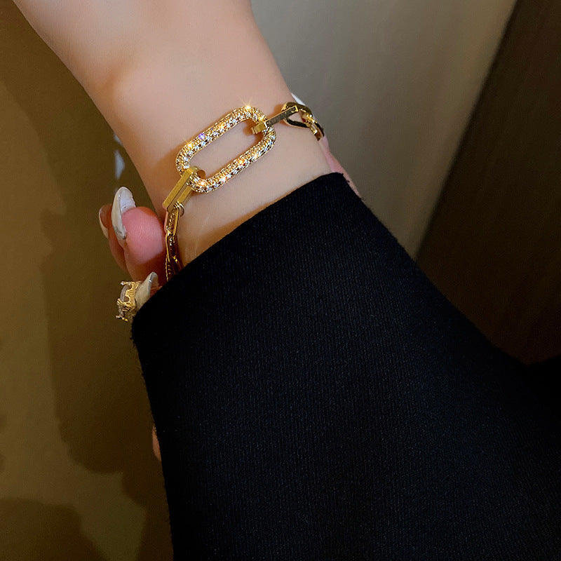 Women's Affordable Luxury Fashion Simple Rhinestone Personalized Bracelets