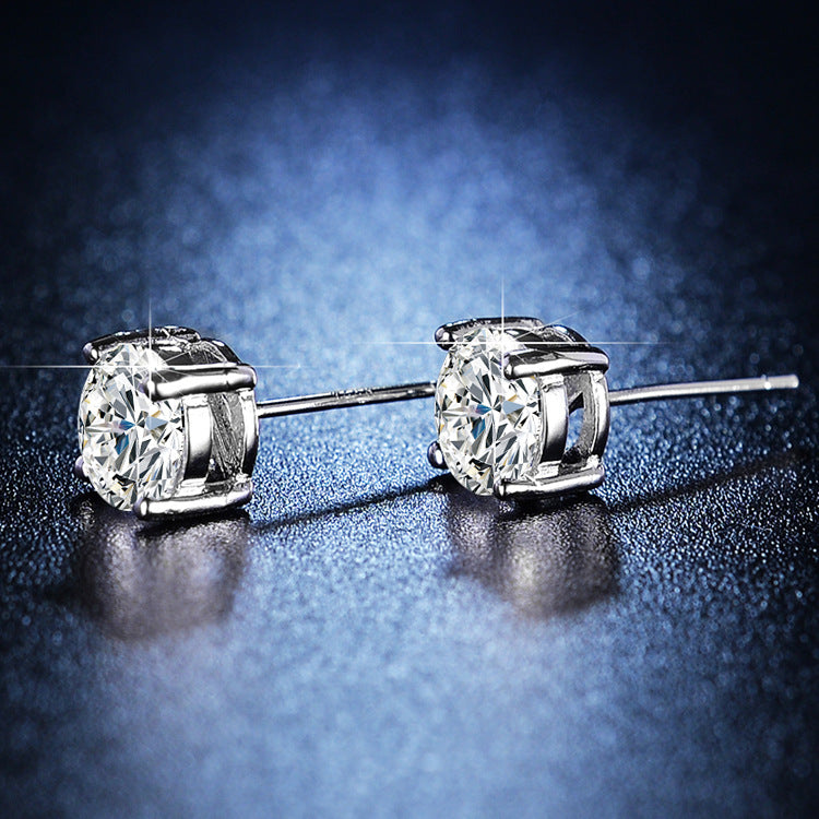 Boucles d'oreilles Moissanite pour femmes, Style coréen, tempérament Simple, personnalité