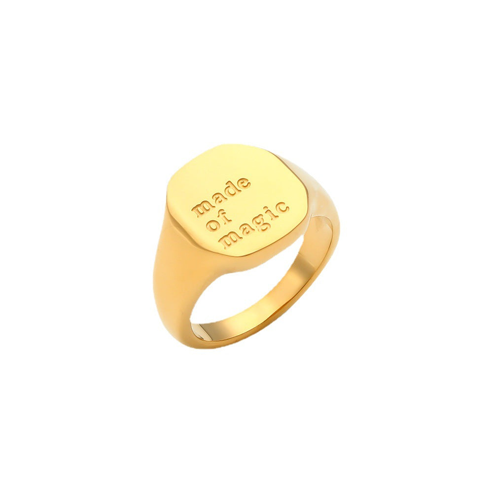 Women's Letters Special Interest Light Luxury Fashion Ring