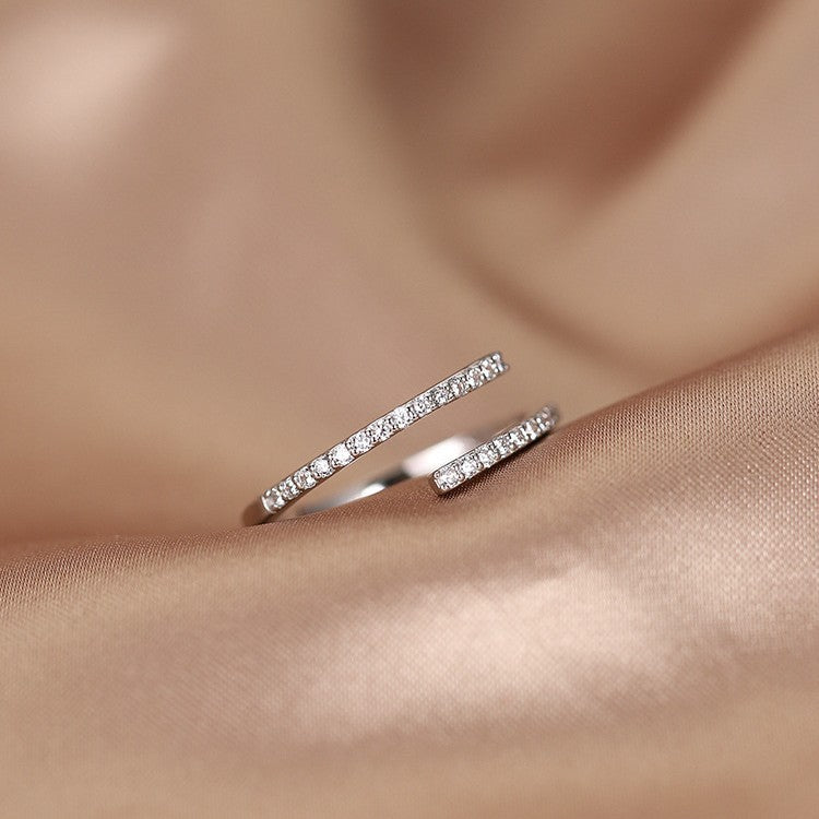 Sier Plated Simple Open Design Sense Temperament Wild Rings