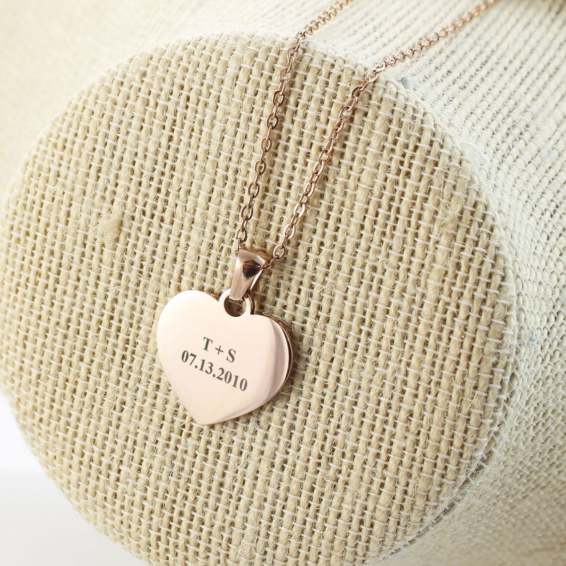 Engraving Possible Stainless Steel Mother's Day Couple Gift Heart Necklace