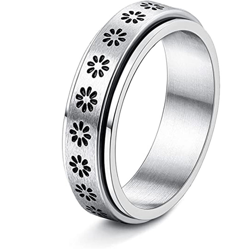 Titanium Steel Rotatable Star Moon Decompression Rings