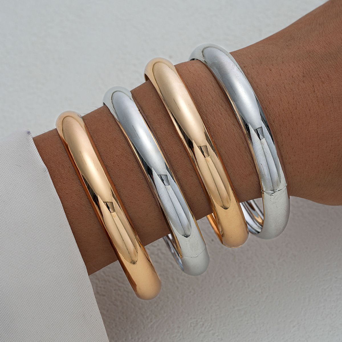 Gold Pigment Medium Small Personalized Wide Twin Fashion Bracelet