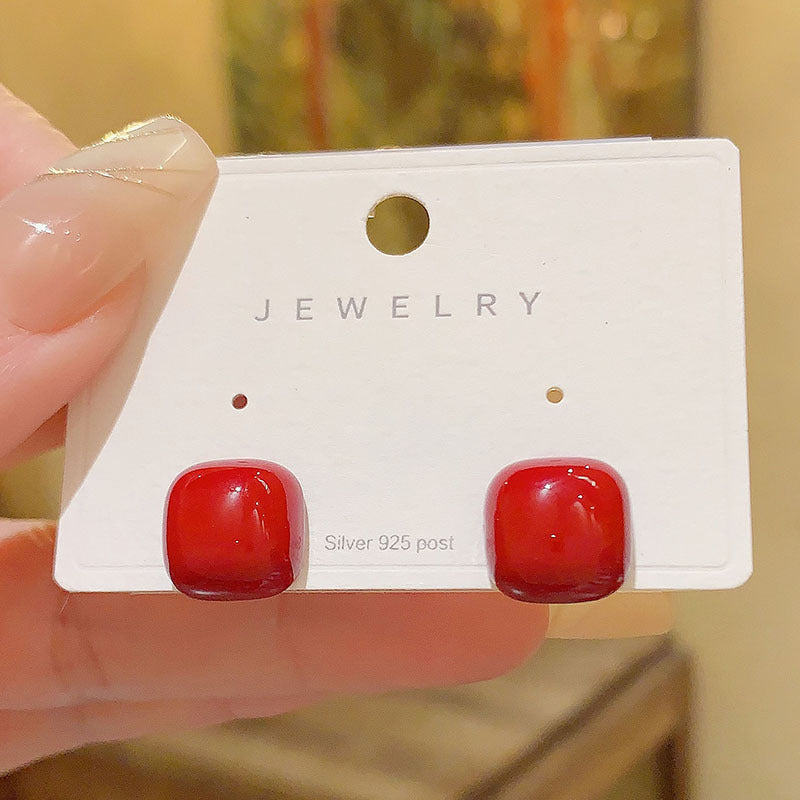Festive Geometric Small Square Pearl Fashionable Light Rings