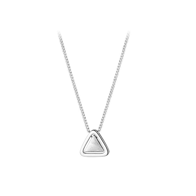 Triangle Sterling Sier Korean Style Geometric Ornament Niche Necklaces