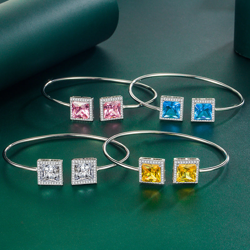 Live Broadcast Light Luxury Colored Gems Bracelets