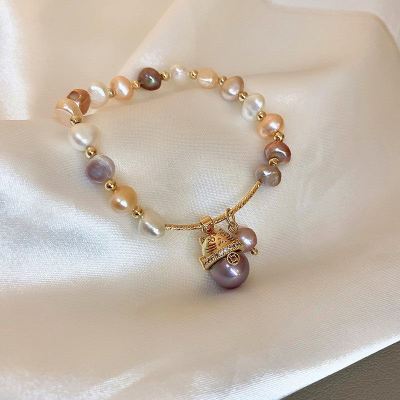 Women's Zircon Pearl Bee Buckle French Vintage Court Bracelets