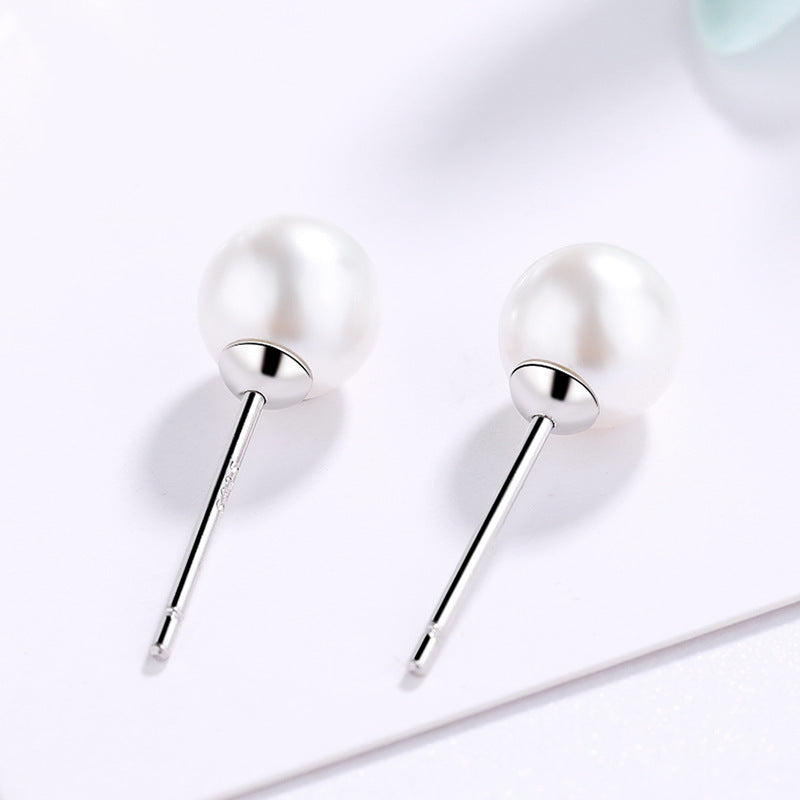 Women's Sterling Sier Pearl Korean Style Sweet Earrings