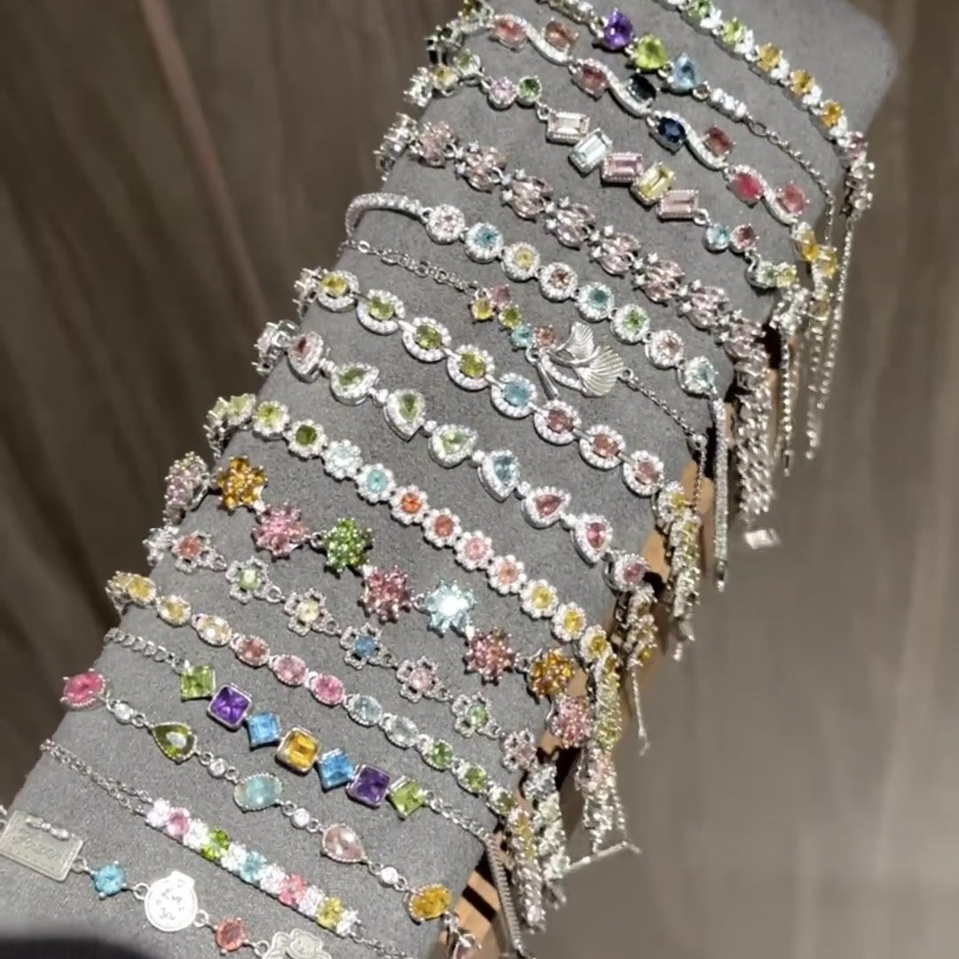 Women's Light Luxury High-grade Sterling Sier Flashing Zircon Bracelets